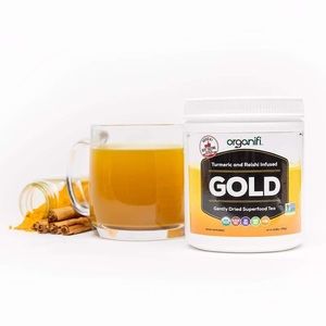 Two Organifi Gold Superfood tea in Pumpkin Spice